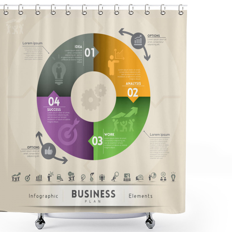 Personality  Business Plan Concept Graphic Element Shower Curtains