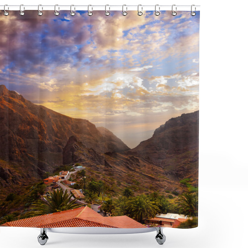 Personality  Sunset In Canyon Masca At Tenerife Island - Canary Shower Curtains