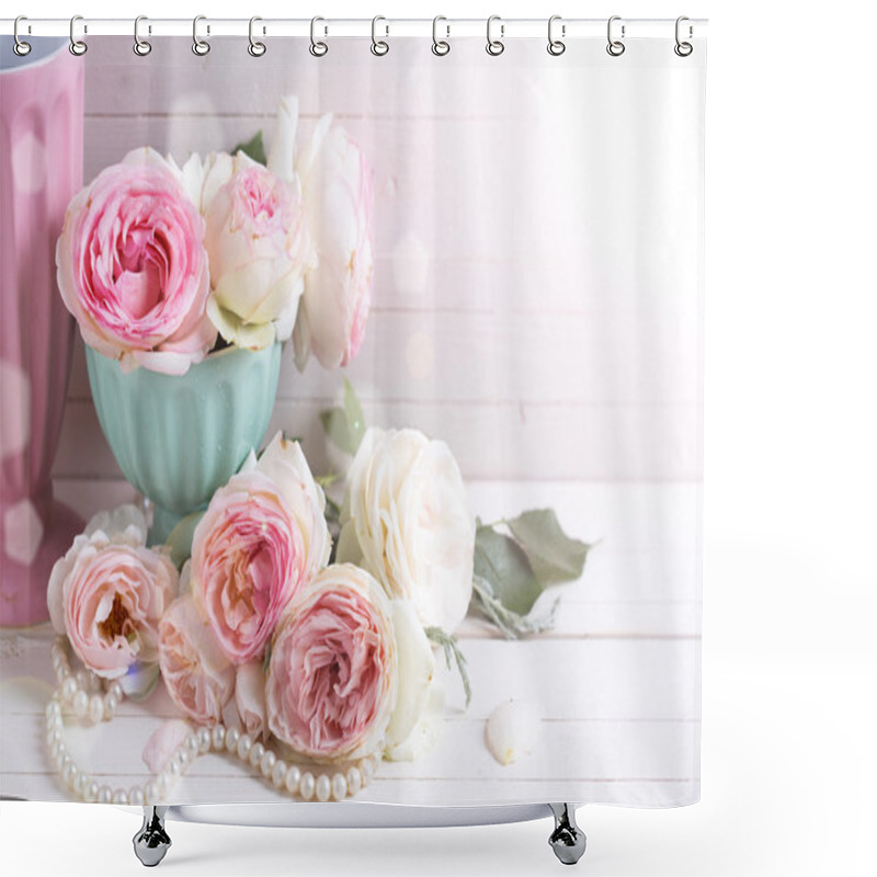 Personality  Sweet Pink Roses Flowers Shower Curtains