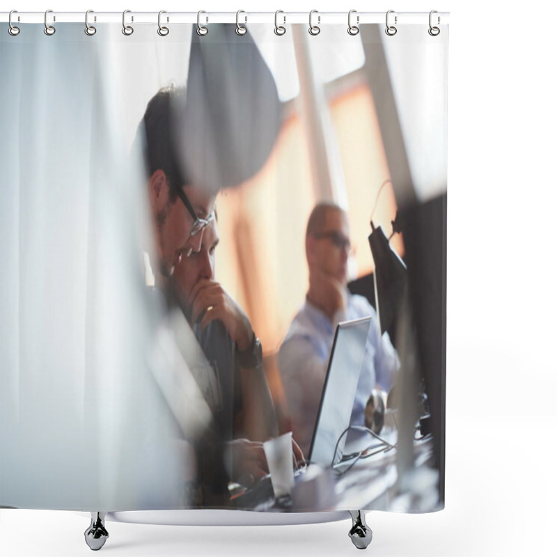 Personality  Startup Business People Group At Office Shower Curtains