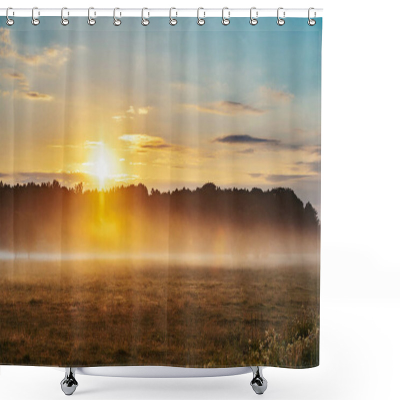 Personality  Beautiful Colourful Meadow At Summer Sunrise Shower Curtains