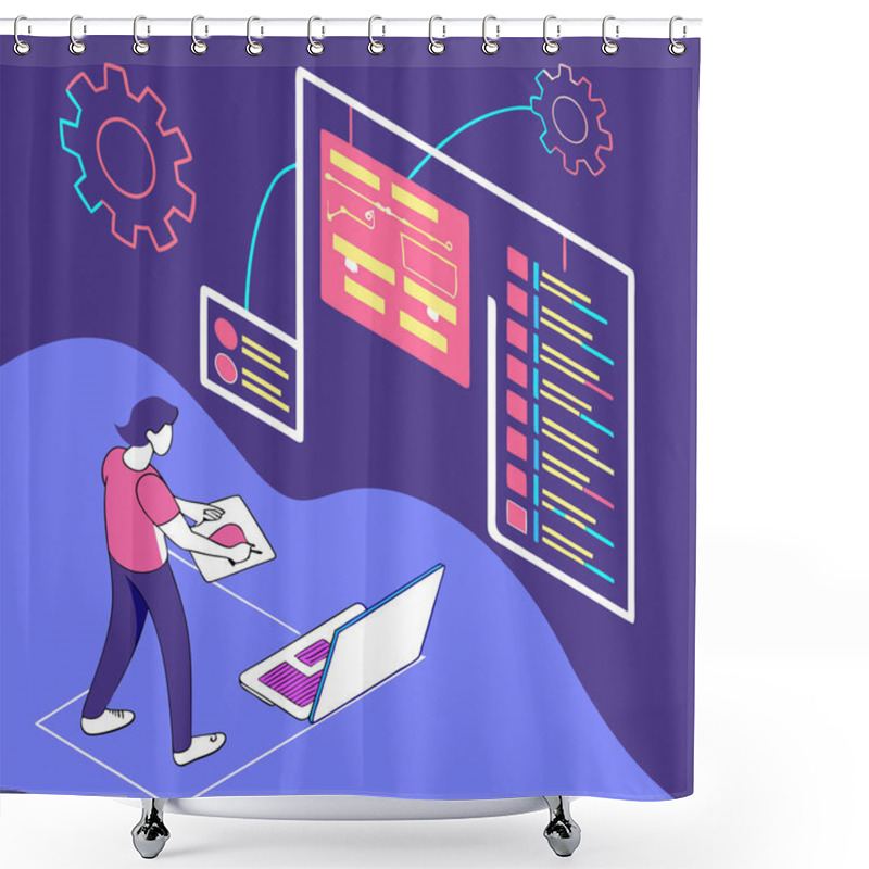 Personality  A Creative Depiction Of AI Algorithms Represented Through Code Snippets As Graphics. This Design Captures The Essence Of Machine Learning, Data Processing, And The Logic Behind Artificial Intelligence In A Visually Engaging Way. Shower Curtains