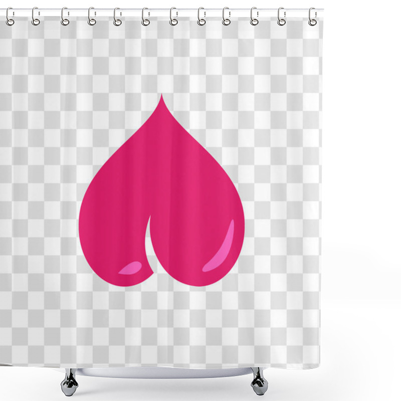 Personality  Vector Icon Of Pink Bum In Form Of Heart On Transparent Background. Shower Curtains