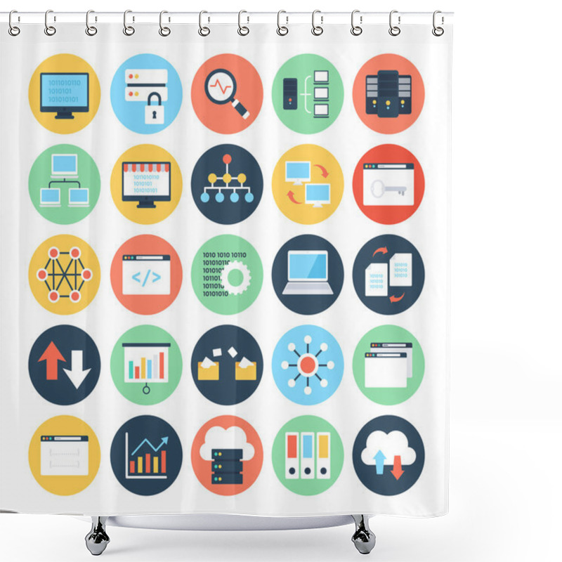 Personality  Data Science Vector Icons 2 Shower Curtains