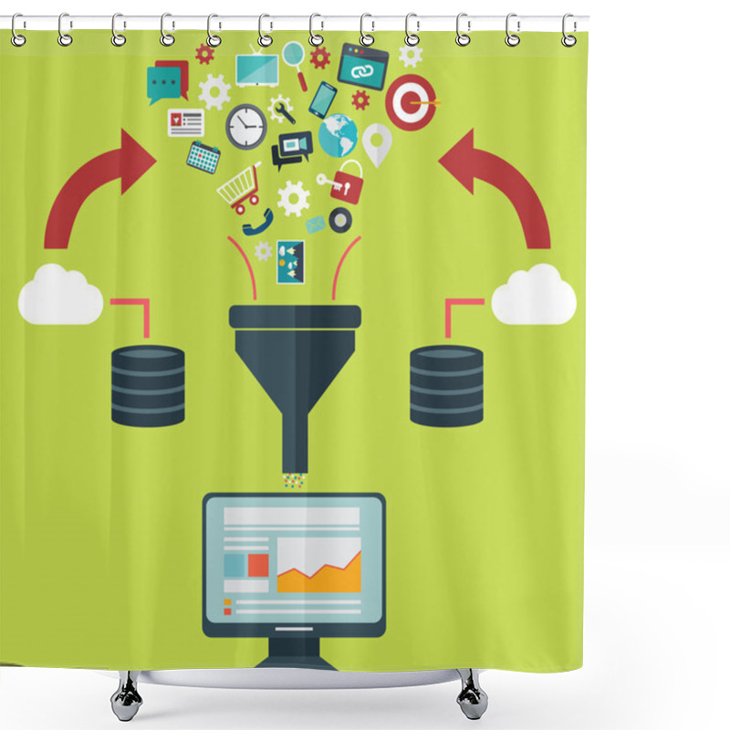 Personality  Flat Illustration Concepts For Creative Process Shower Curtains