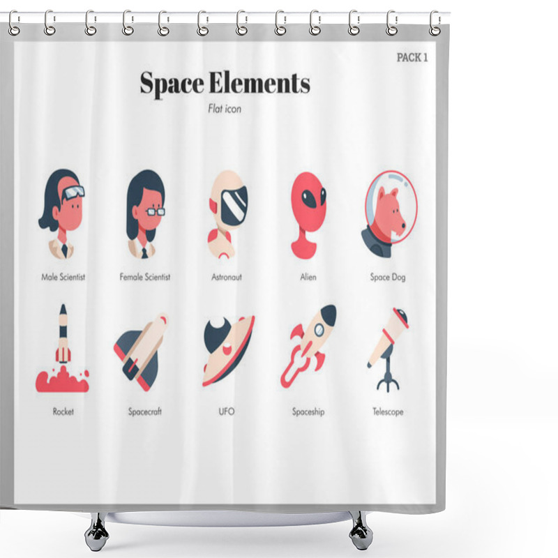 Personality  Space Elements Flat Pack Shower Curtains