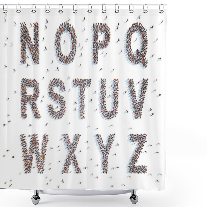 Personality  Alphabet With People Shower Curtains