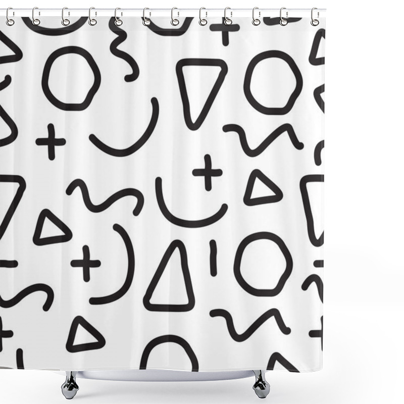 Personality  Geometric Minimal Seamless Abstract Pattern Shower Curtains