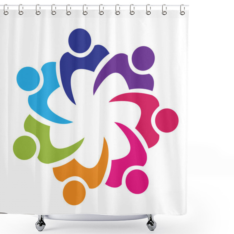 Personality  Teamwork Union Logo Vector Shower Curtains