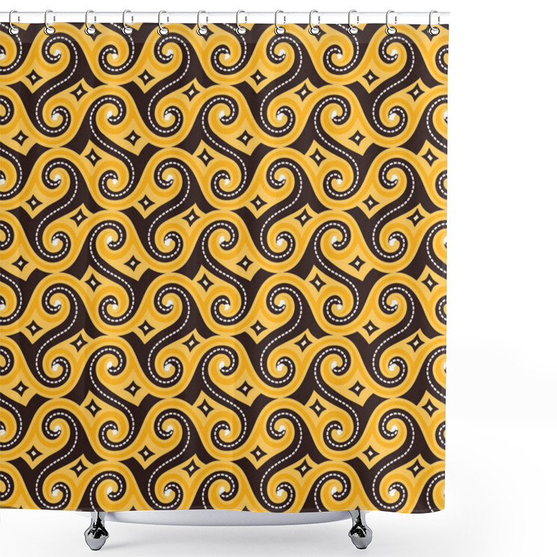 Personality  Seamless Pattern In Indonesian Batik Luxury Style. Shower Curtains