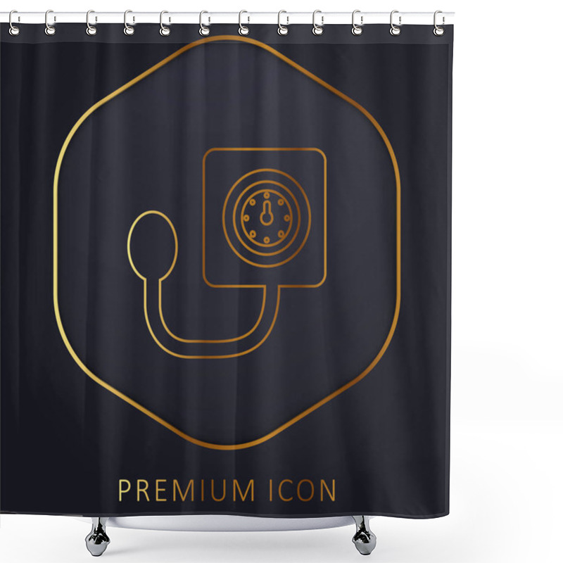 Personality  Blood Pressure Control Tool Golden Line Premium Logo Or Icon Shower Curtains