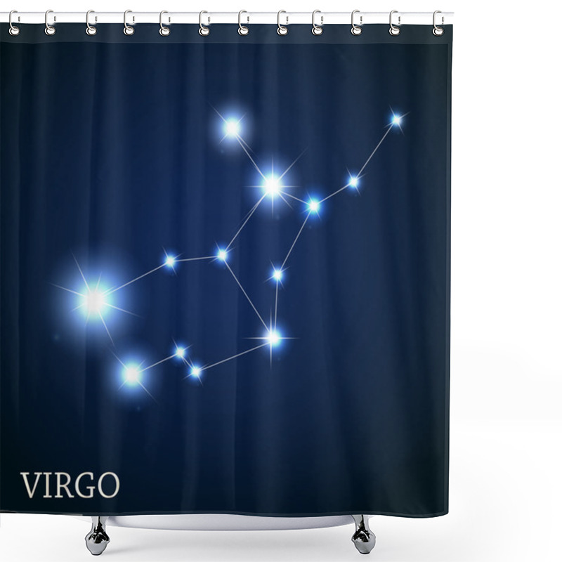 Personality  Virgo Zodiac Sign Of The Beautiful Bright Stars Vector Illustrat Shower Curtains