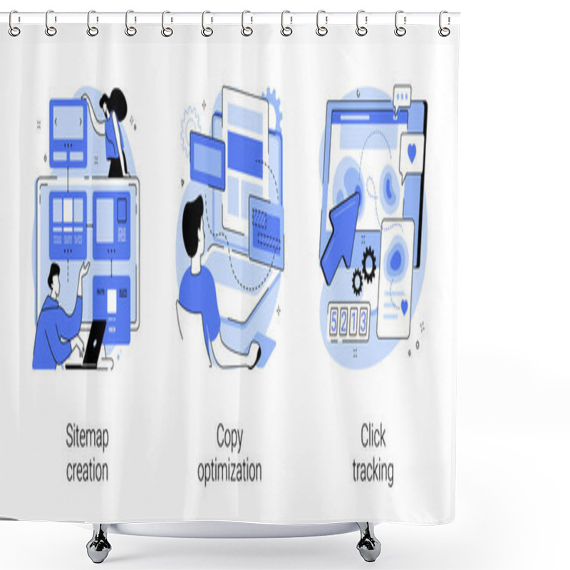 Personality  Website Optimization Abstract Concept Vector Illustrations. Shower Curtains