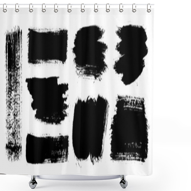 Personality  Brush Strokes. Vector Paintbrush Set. Grunge Design Elements Shower Curtains