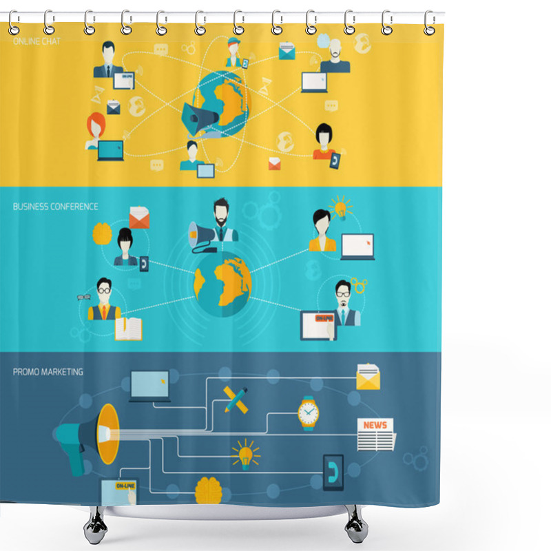 Personality  Communication Banner Set Shower Curtains