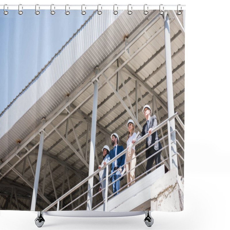 Personality  Architects In Formal Wear Standing At Construction Shower Curtains