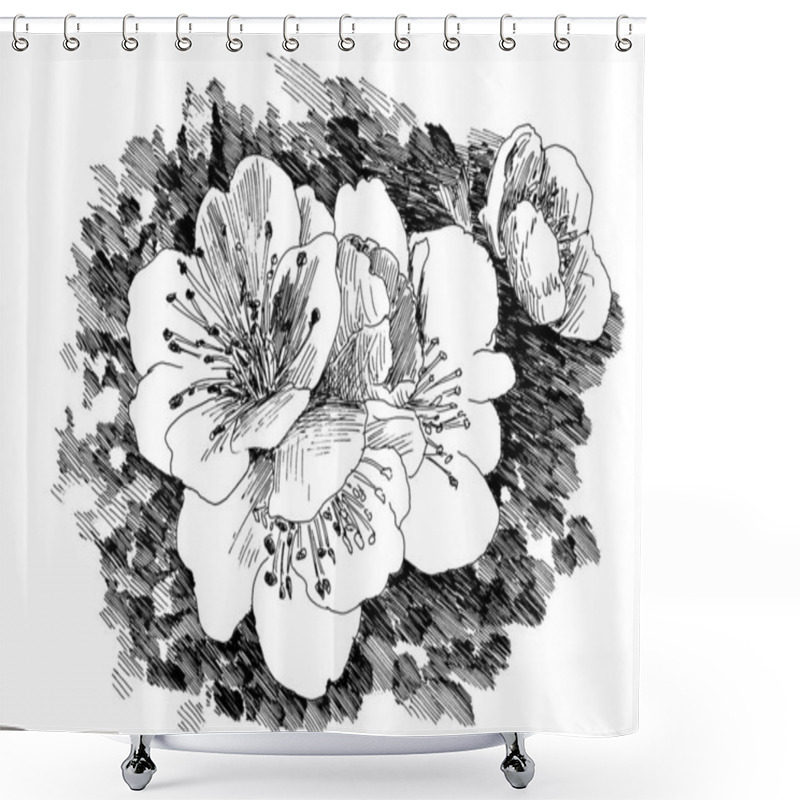 Personality  Cherry Flowers 4 Shower Curtains