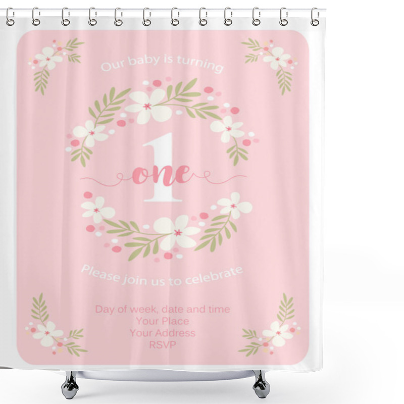 Personality  Cute Rustic Frame With Flowers Shower Curtains