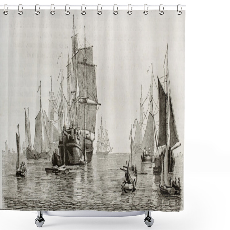 Personality  Amsterdam Port Shower Curtains