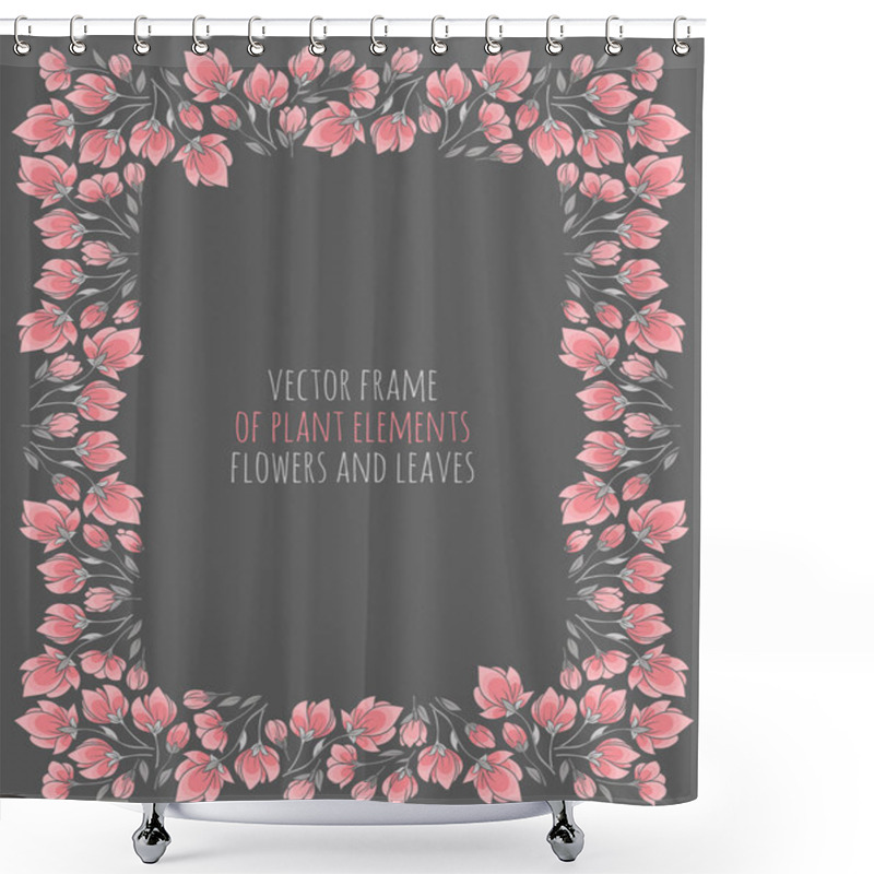 Personality  Elegant Frame Of Delicate Pink Sakura Cherry Blossoms  Shower Curtains