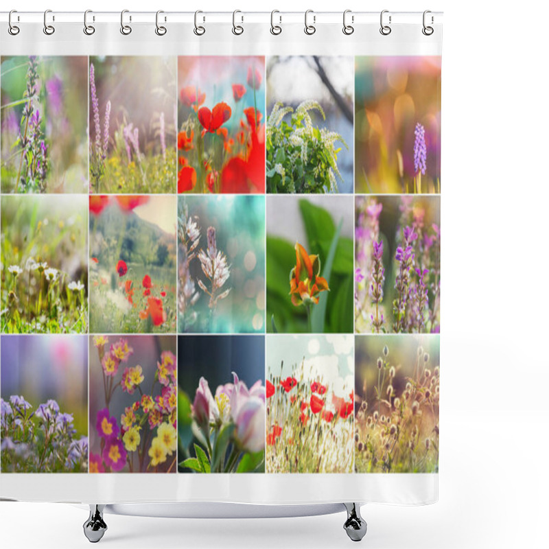 Personality  Different Flowers Collection.Spring Theme Set. Shower Curtains