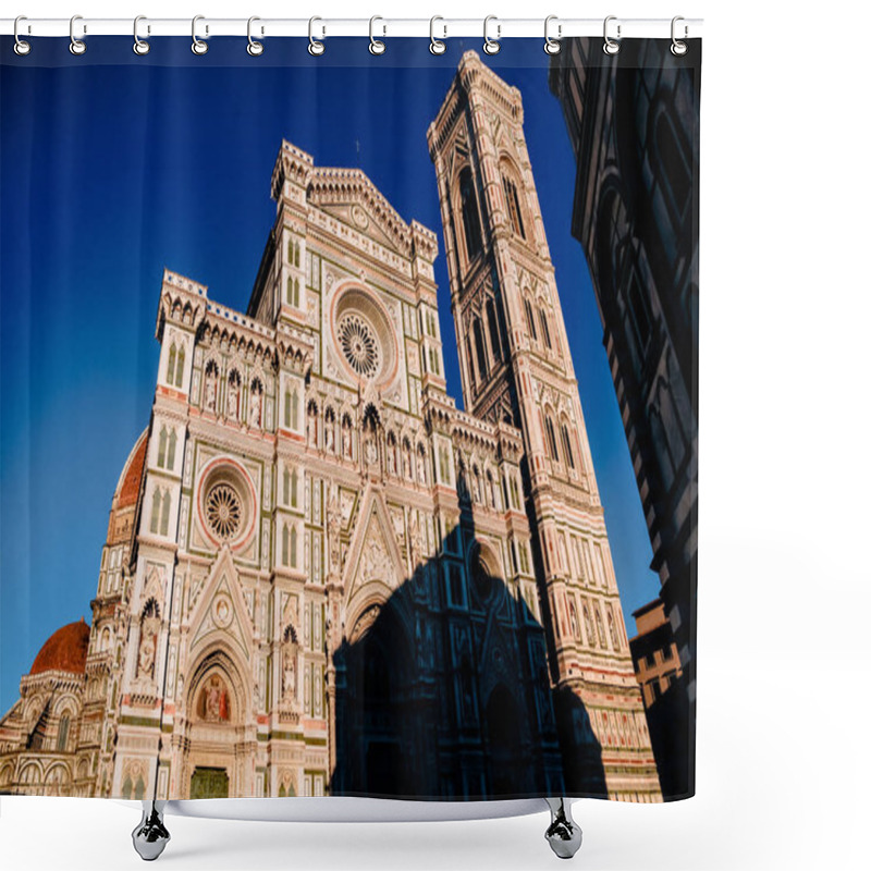 Personality  Duomo Cathedral With Giotto Bell Tower Facade In Florence, Italy Shower Curtains