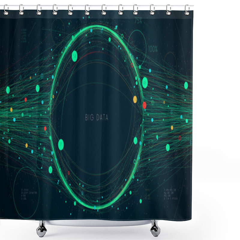 Personality  Digital Big Data Visualization Concept, Futuristic Infographic Business Analytics Presentation, Information Network, Vector Illustration Shower Curtains