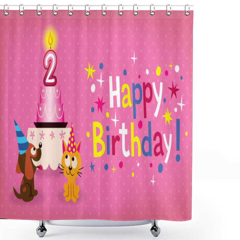 Personality  Happy Second Birthday Shower Curtains