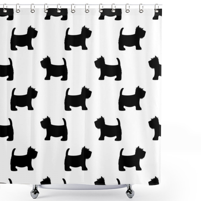 Personality  Scottish Terrier Seamless Pattern Shower Curtains