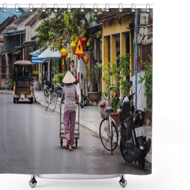 Personality  Hoi An, Vietnam - February 2020 :Beautiful Landmark Of Vietnam World Heritage City Hoian Shower Curtains