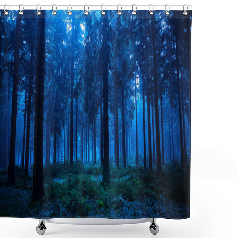 Personality  Night Scene Of Autumn Forest In Thuringia, Germany Shower Curtains