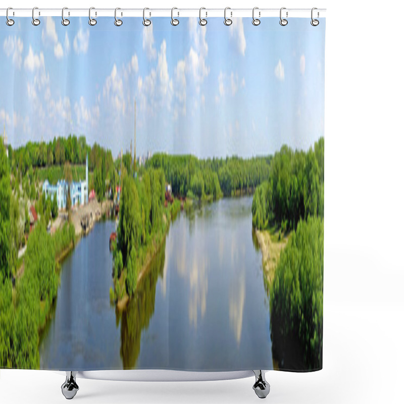 Personality  The Panoramic View With Desna River Shower Curtains