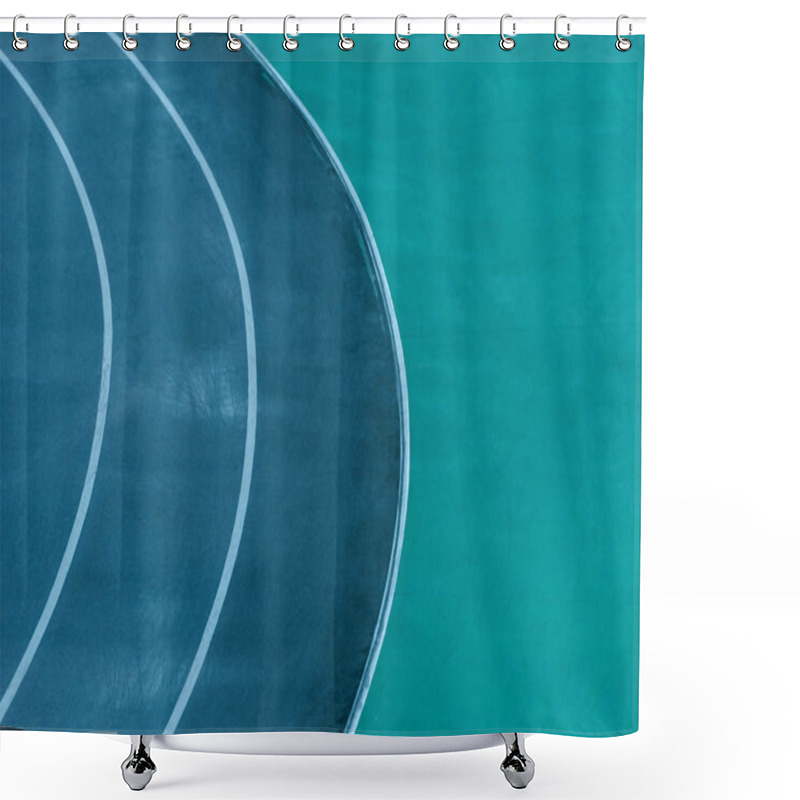 Personality  White Lines At Velodrome, Urban Geometric Background  Shower Curtains