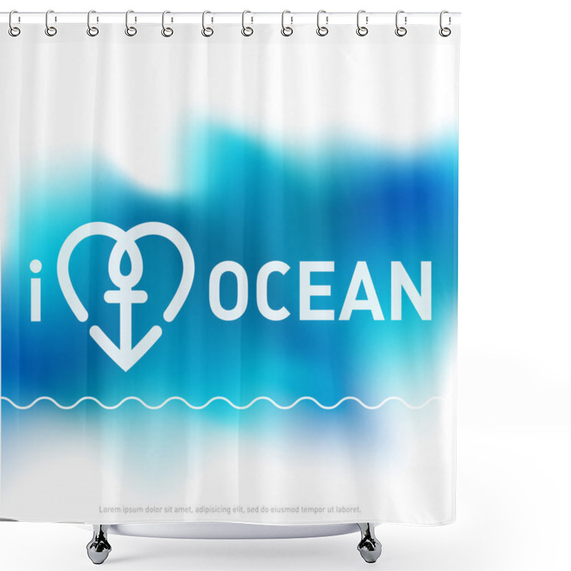 Personality  I Love Ocean Cover For Brochure Shower Curtains