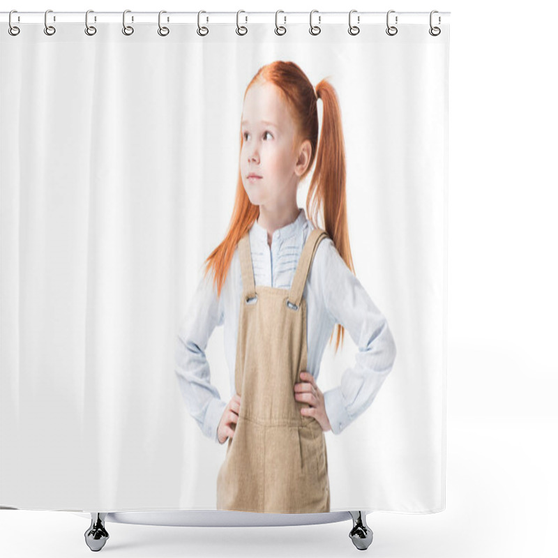 Personality  Pensive Little Girl Shower Curtains