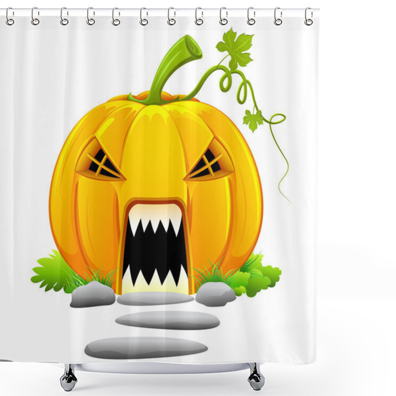 Personality  Haunted Pumpkin House Shower Curtains