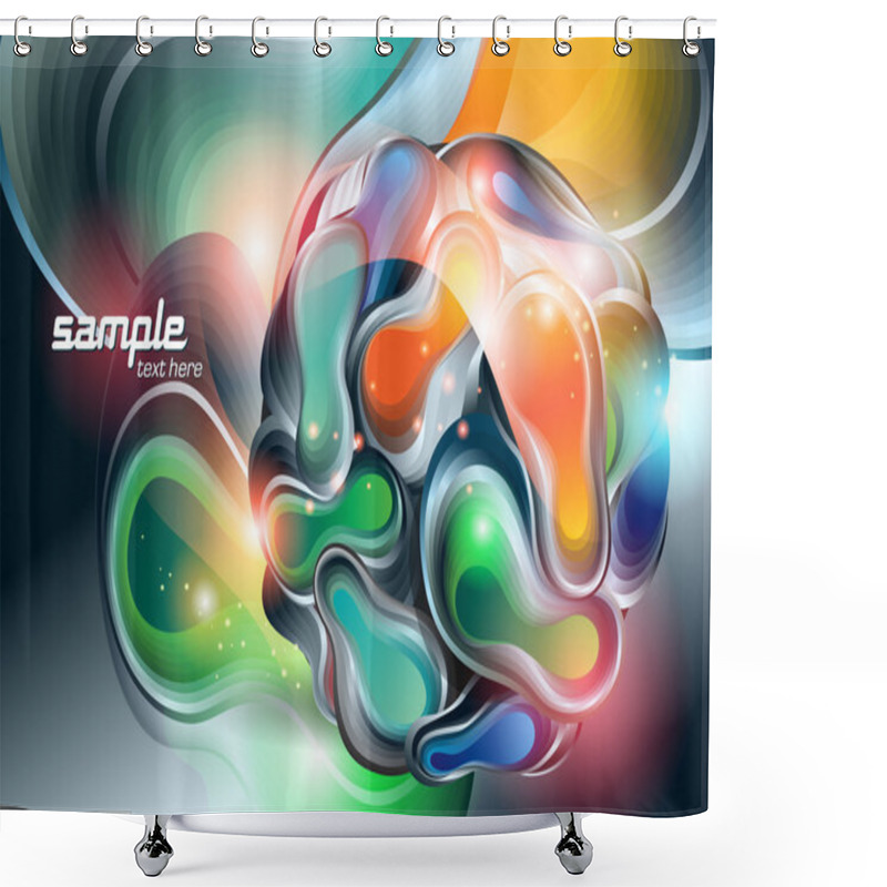 Personality  Abstract Background With Ball From Shining Forms. Vector Illustr Shower Curtains