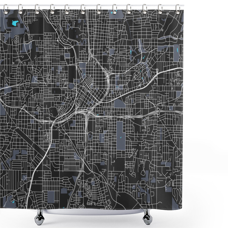 Personality  Vector Map Of The City Of Atlanta, USA Shower Curtains