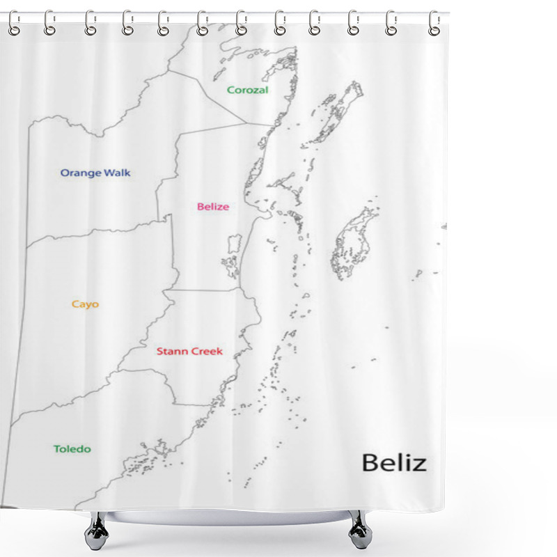 Personality  Outline Belize Map Shower Curtains