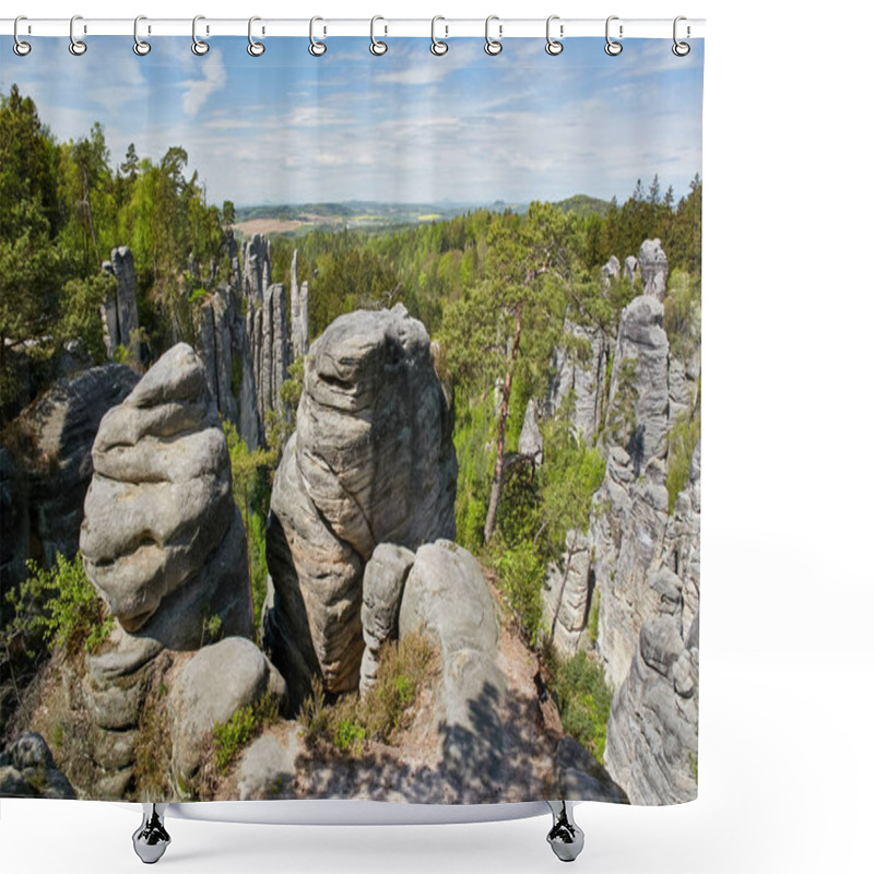 Personality  Sandstone Rocks - Prachovske Skaly (Prachov Rocks) Shower Curtains