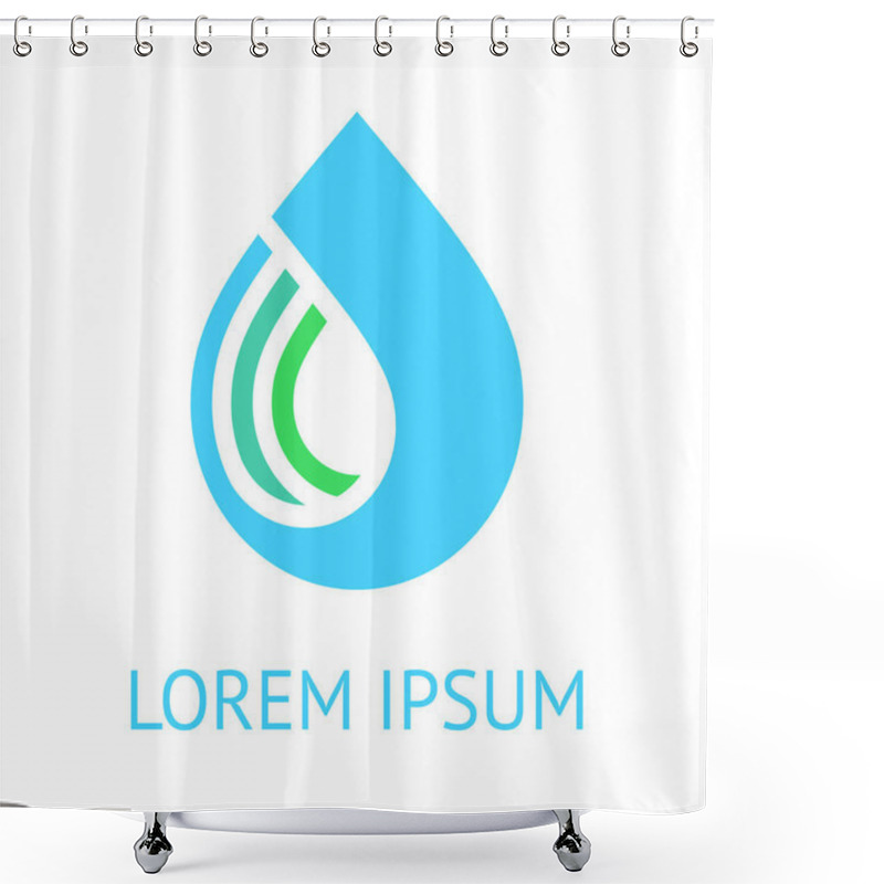 Personality  Water Drop Symbol, Logo Template Icon For Your Design. Shower Curtains