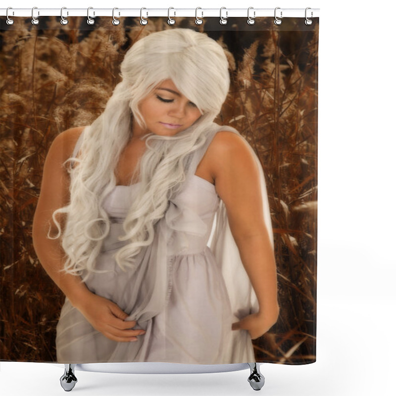 Personality  Woman With Gray Hair Shower Curtains