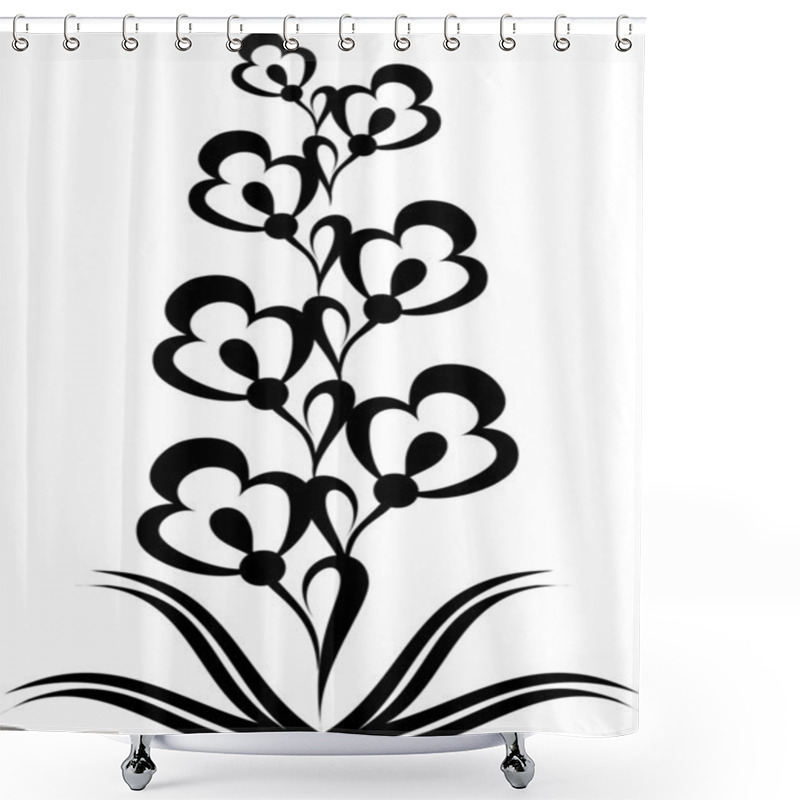 Personality  Floral Design Element Shower Curtains