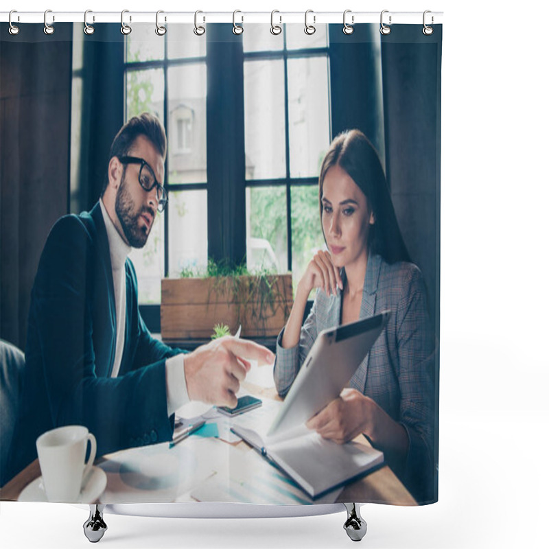 Personality  Two Minded Modern Professional Stylish Classic People, Partners, Shower Curtains