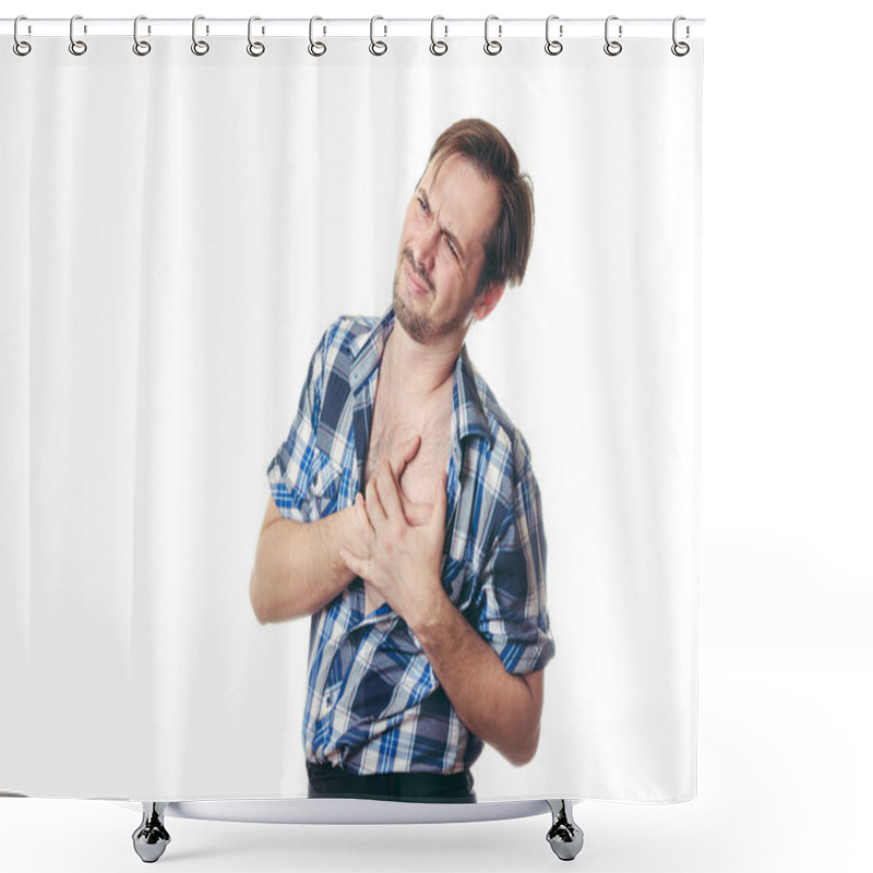 Personality  Men Heart Hurts. Shower Curtains