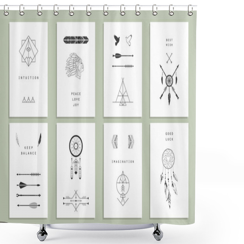 Personality  Ethnic Cards , Elements Shower Curtains