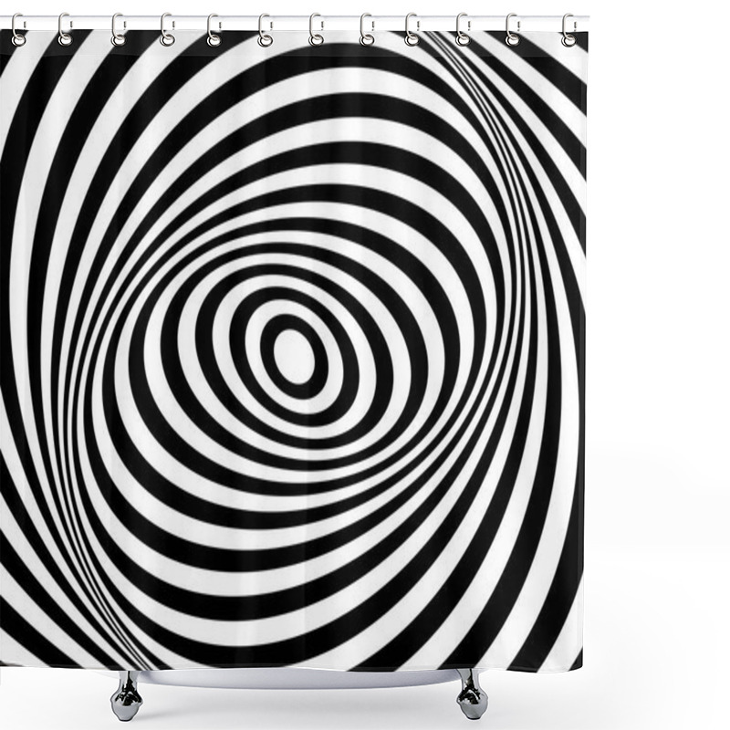 Personality  Op Art Design. Swirl Movement Illusion. Oval Lines Pattern And T Shower Curtains