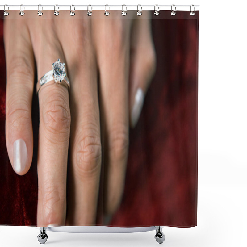 Personality  Woman Wearing Diamond Ring Shower Curtains