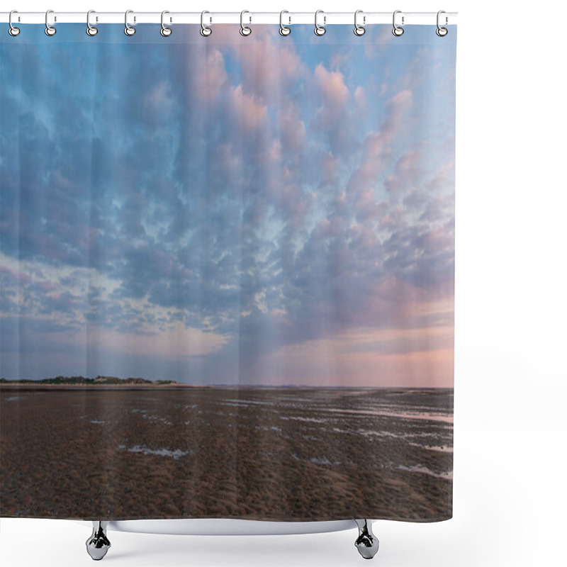 Personality  Mud Flat In The Morning On The Island Amrum, Germany. Shower Curtains