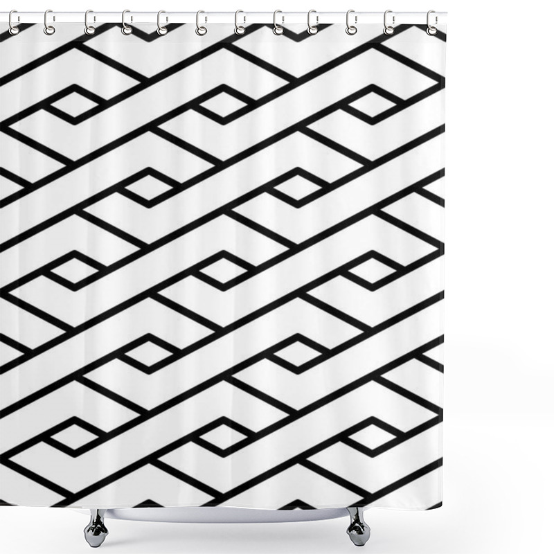 Personality  Contrast Geometric Seamless Pattern With Symmetric Ornament. Rho Shower Curtains